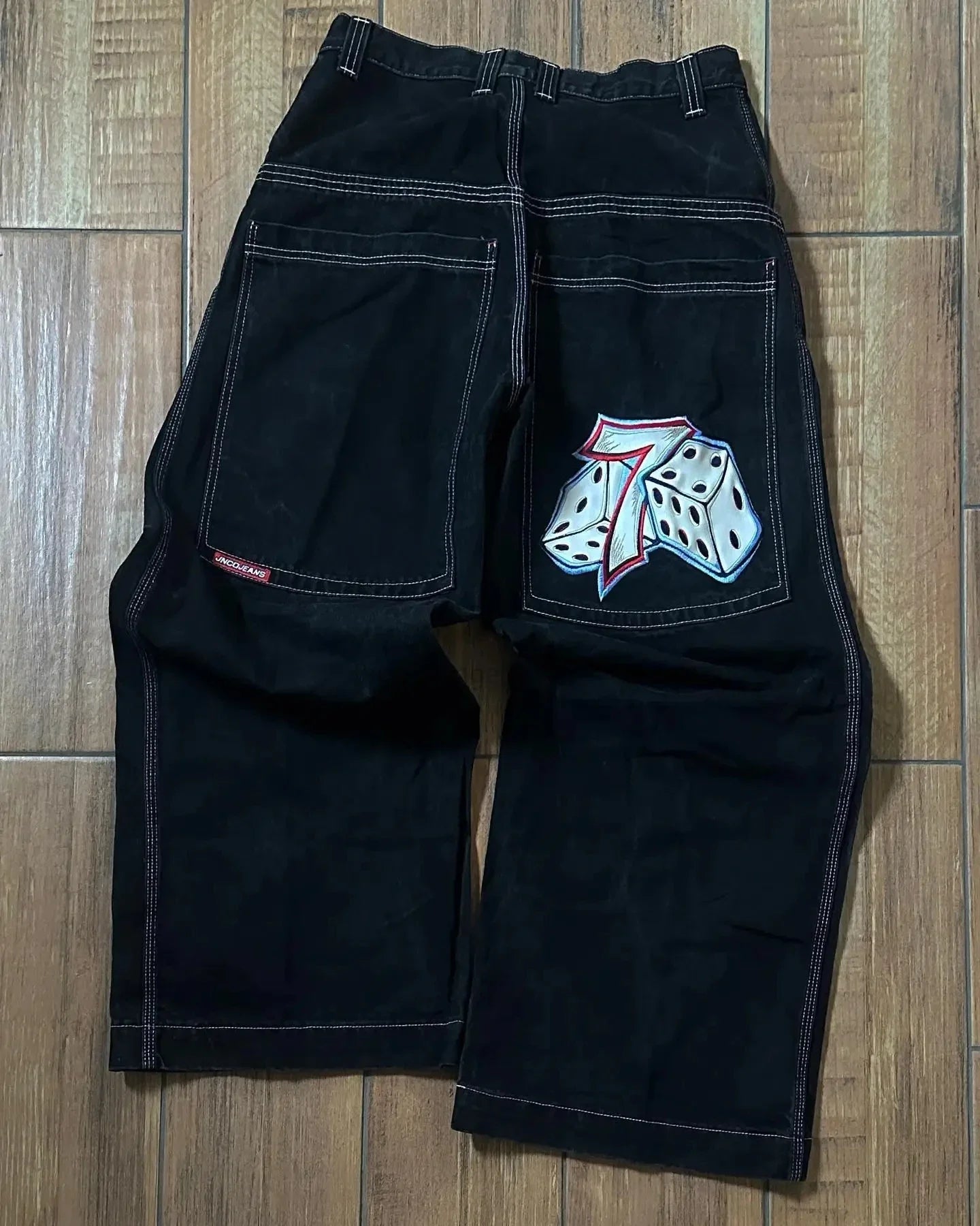 JNCO Jeans with Embroidered Dice & Number Seven (7)