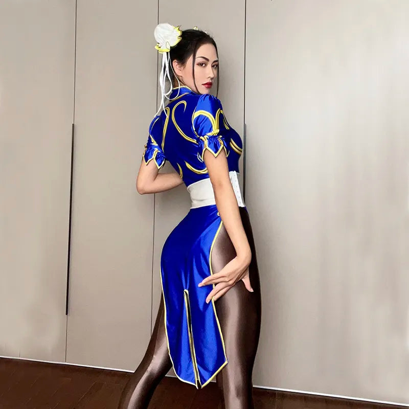 4 Piece Chun-Li Street Fighter Cosplay Set