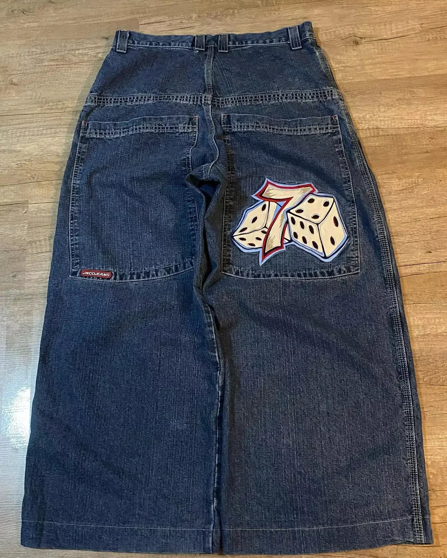 JNCO Jeans with Embroidered Dice & Number Seven (7)